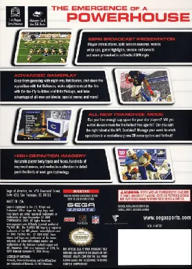 NFL 2K3 box cover back